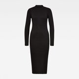 G-star Dress - Plated lynn dress mock slim knit wm black | Shoptok.si