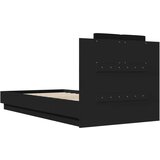 vidaXL Okvir za krevet s uzglavljem crni 75x190 cm konstruirano drvo | shoptok.hr