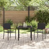 vidaXL Stacking vrtne stolice s jastucima - set od 2 komada u crnom poli ratan | shoptok.hr