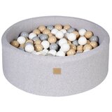 MeowBaby Sivi bazen od korduroja s lopticama ø 90x30 cm Montessori - | shoptok.hr