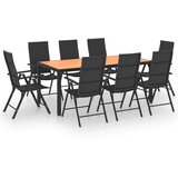  9-dijelni vrtni blagovaonski set crno-smeđi | shoptok.hr