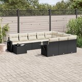  11-dijelni set vrtnih sofa od poliratana s jastucima crni | shoptok.hr