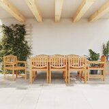 The Living Store Vrtna jedilna garnitura 9-delna trdna tikovina - Vrtna Jedilna Garnitura, (21476419) | Shoptok.si