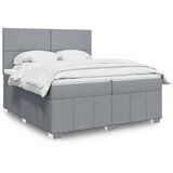 Maison Chic Box spring postelja - Vzmetna postelja z vzmetnico svetlo siva 200x200 cm blago SL11217, (21906037) | Shoptok.si