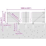 vidaXL zavarena žičana ograda s 13 zabicama siva 0.6x100 m čelik | shoptok.hr