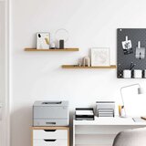 Stenska polica s polico 2 pcs Bež 60 x 9 x 3 cm Konstruiran les, (5000201444) | Shoptok.si