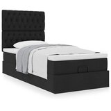 vidaXL Otomanski okvir kreveta s madraca crni 80x200cm od tkanine | shoptok.hr