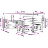  Set vanjskih sofa 7 pcs Bijela i bež 247 x 128,5 x 73 cm | shoptok.hr