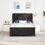 vidaXL Kutna postelja s madracem Crna 140x190 cm Baršun | shoptok.hr
