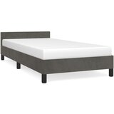 The Living Store Posteljni okvir z vzglavjem temno siva 80x200 cm žamet - Posteljni Okvir Z Vzglavjem, (21488507) | Shoptok.si
