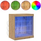  Stranska omarica z LED lučmi, umetni hrast, 60,5x37x67 cm | Shoptok.si