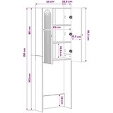  Kabinetska WC ALKMAAR Crna 66 x 25 5 x 190 cm Konstruirano drvo - Crna | shoptok.hr