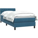 Box spring postelja z vzmetnico temno modra 90x220 cm žamet, (22054006) | Shoptok.si