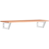  Zidna polica za umivaonik od čelika i masivne hrastovine Smeđa 100 x 40 x 2 cm | Shoptok.si