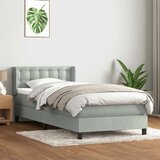 Maison Chic Box spring postelja - Vzmetna postelja z vzmetnico svetlo siva 80x220 cm žamet SL18979, (21893924) | Shoptok.si