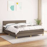  Box spring postelja z vzmetnico taupe 180x200 cm blago, (20893280) Cene