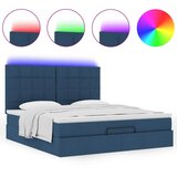  Otomanski krevet s madracem i LED plavi 160x200cm tkanine | shoptok.hr
