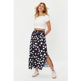 Trendyol Black Polka Dot Satin Maxi Length Woven Skirt Cene