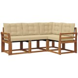  Set vanjskih sofa 4 kom. Prirodna i bež Smeđa 190 x 130,5 x 73 cm | shoptok.hr