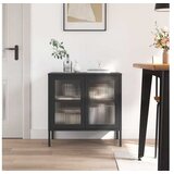 vidaXL Komoda crna 70 x 35 x 70 cm od stakla i čelika | shoptok.hr