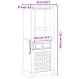  Stalak za vino Corona 56x35x134,5 cm od masivne borovine | shoptok.hr