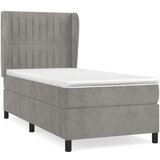 Box spring postelja z vzmetnico svetlo siv 90x190 cm žamet, (20790140) | Shoptok.si