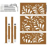 vidaXL Vrtna vrata 105x130cm preperevanje oblikovanje jeklenimi valovi | Shoptok.si