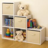 Kinder Home Dječja etajerka, organizator za igračke, s 6 odjeljenja i tekstilnim kutijama, bijela, Montessori namještaj Cijene