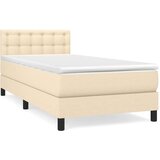  Okvir kreveta s oprugama i madrac krem 80x200 cm od tkanine | shoptok.hr