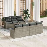  Set vrtnih sofa od 8 dijelova s jastučićima svijetlo sivi poli ratan Cijene