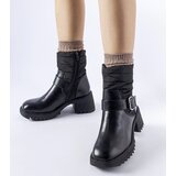 Gemre Black warm ankle boots with a chunky sole Nisri | Shoptok.si