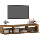 TV ormarić s LED svjetlima boja dimljenog hrasta 195x35x40 cm | Eponuda.com