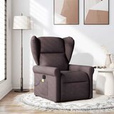 vidaXL Masažni naslonjač od tkanine tamnosmeđi | shoptok.hr