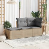  Vrtni tabure s jastukom bež 55 x 55 x 37 cm od poliratana | shoptok.hr