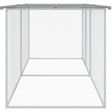  Kavez za kokoši s krovom svijetlo sivi 203x98x90 cm pocinčani čelik | shoptok.hr