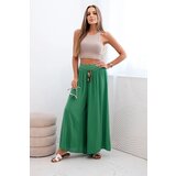 Kesi Włoski Women's wide-leg viscose trousers green | Shoptok.si