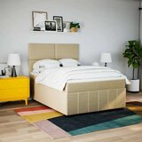 vidaXL Krevet s oprugama i madracem krem 140x200 cm od tkanine | shoptok.hr