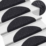  Prostirke za stepenice, samoljepljive, 5 kom, 56x17x3 cm, crne, poluokrugle | shoptok.hr