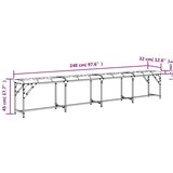  Blagovaonska klupa crna 248 x 32 x 45 cm čelik i umjetna koža | shoptok.hr