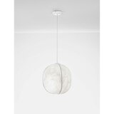 Nova Luce Bela kovinska viseča svetilka s tekstilnim senčilom ø 42 cm Pierida – | Shoptok.si