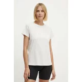 Dkny Bombažna kratka majica ženska, bež barva, DP4T9672