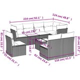  9-dijelni set vrtnih sofa s jastucima poliratan smeđi | shoptok.hr