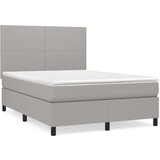  Box spring s madracem svjetlosivi 140x200 cm od tkanine | shoptok.hr