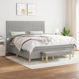 The Living Store Box spring postelja z vzmetnico svetlo siva 180x200 cm blago - Box Spring Postelja, (21437801) Cene