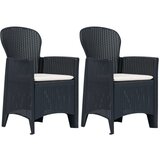 Maison Chic Vrtni stoli - Stol za vrt z blazino iz plastike 2 kosa antracitni videz ratana JS2560, (21876421) | Shoptok.si