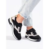 SHELOVET Leather wedge sneakers black Cijene