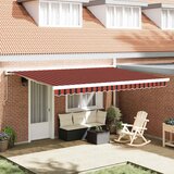  Skrovita tenda Crvena i Crna 450 × 300 cm Tkanina i Metal | shoptok.hr
