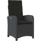 vidaXL 3 Delni Vrtni Jedilni Set z Blazinami Črn Poli Ratan | Shoptok.si