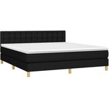  Krevet box spring s madracem LED crni 160x200 cm od tkanine | shoptok.hr