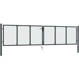  Mrežasta vrtna vrata od pocinčanog čelika 400 x 150 cm siva | shoptok.hr